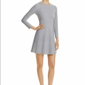 Tory Burch Ivory Midnight Navy Gemini Link Corinne Print Work/Office Dress